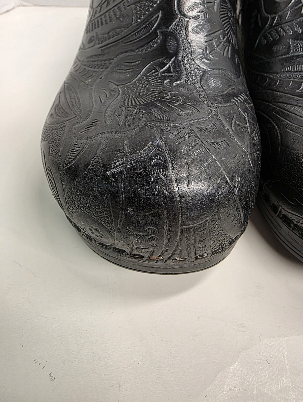 Dansko Black Embossed Leather Clogs - Picture 7 of 14